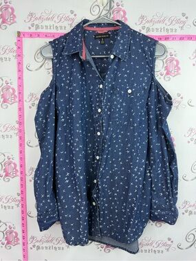 Silver Jeans Blue Cold-Shoulder Button-Down Shirt
